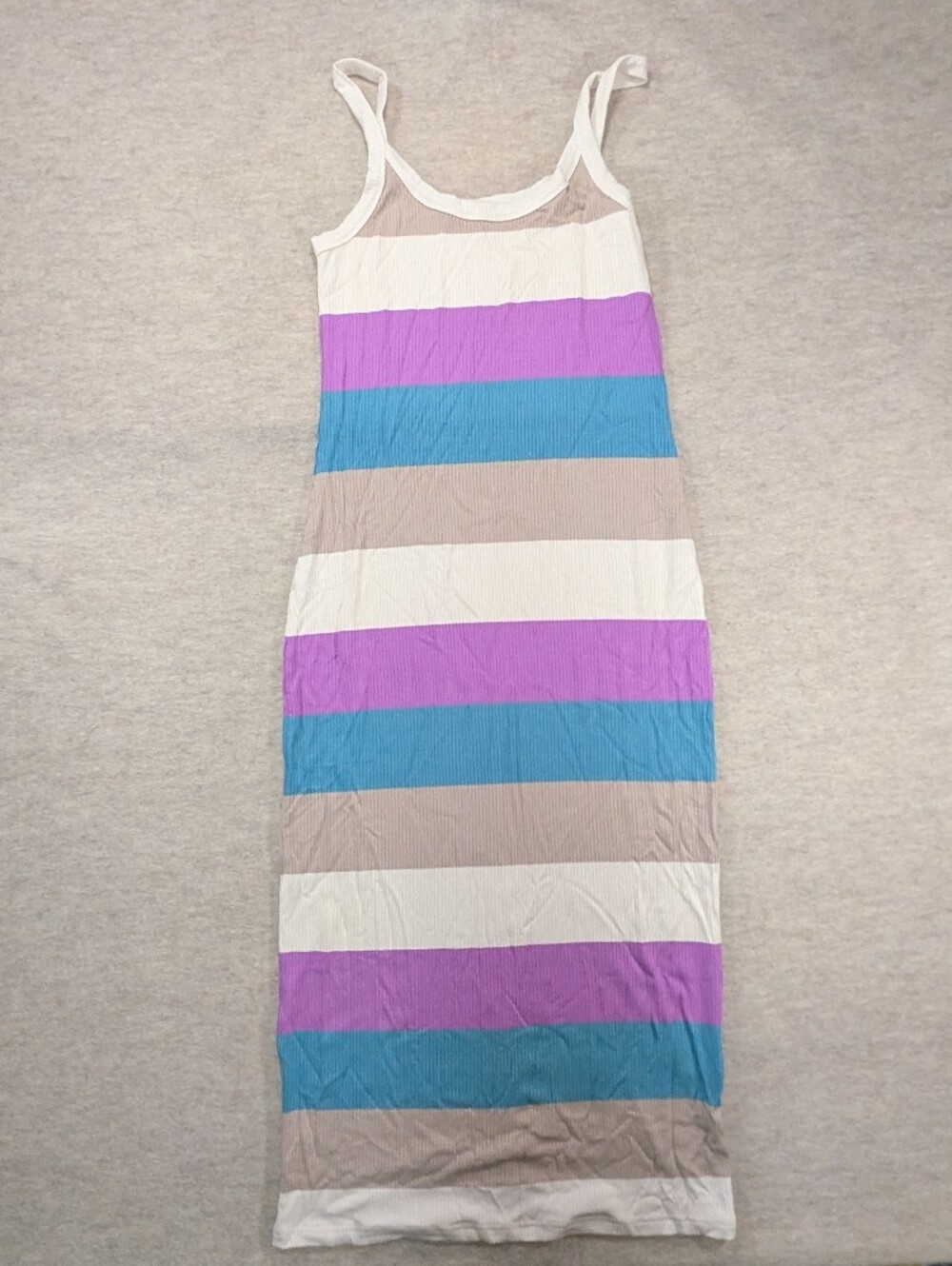 Z Supply Maxi Skinny Colorblock Girly Tank Top Ribbed Dress Casual Size Small
